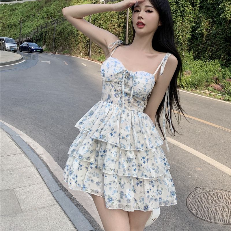 Floral Y2K Mini Dress Corset Off Shoulder Women Ruffle Sexy Puff Sleeve Summer 2022 Streetwear Chic Party Vestidos New Beach